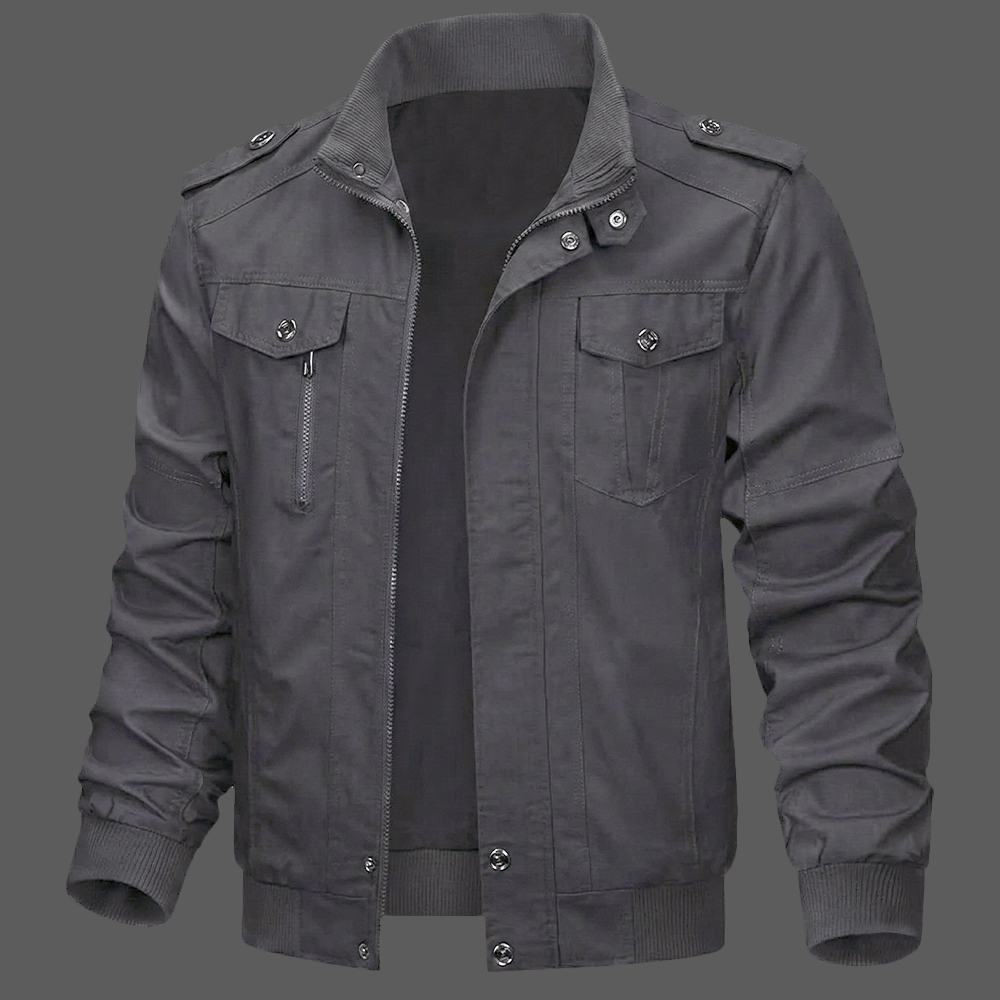 Dark-Gray-Mens-Cotton-Fleece-Lined-Military-Jacket-Cargo-Windbreaker-with-Multi-Pockets-01