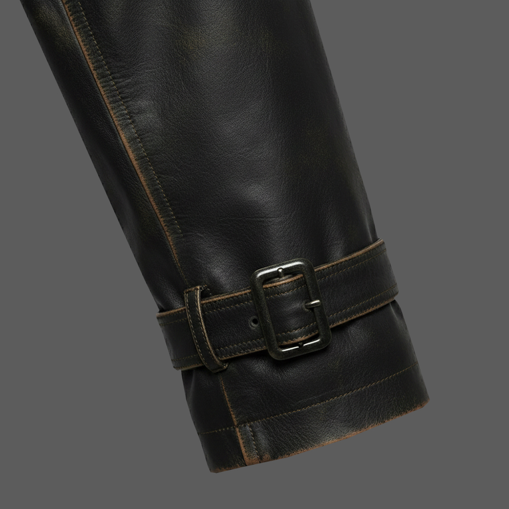 Distressed-Black-Cowhide-Leather-Trench-Coat-03