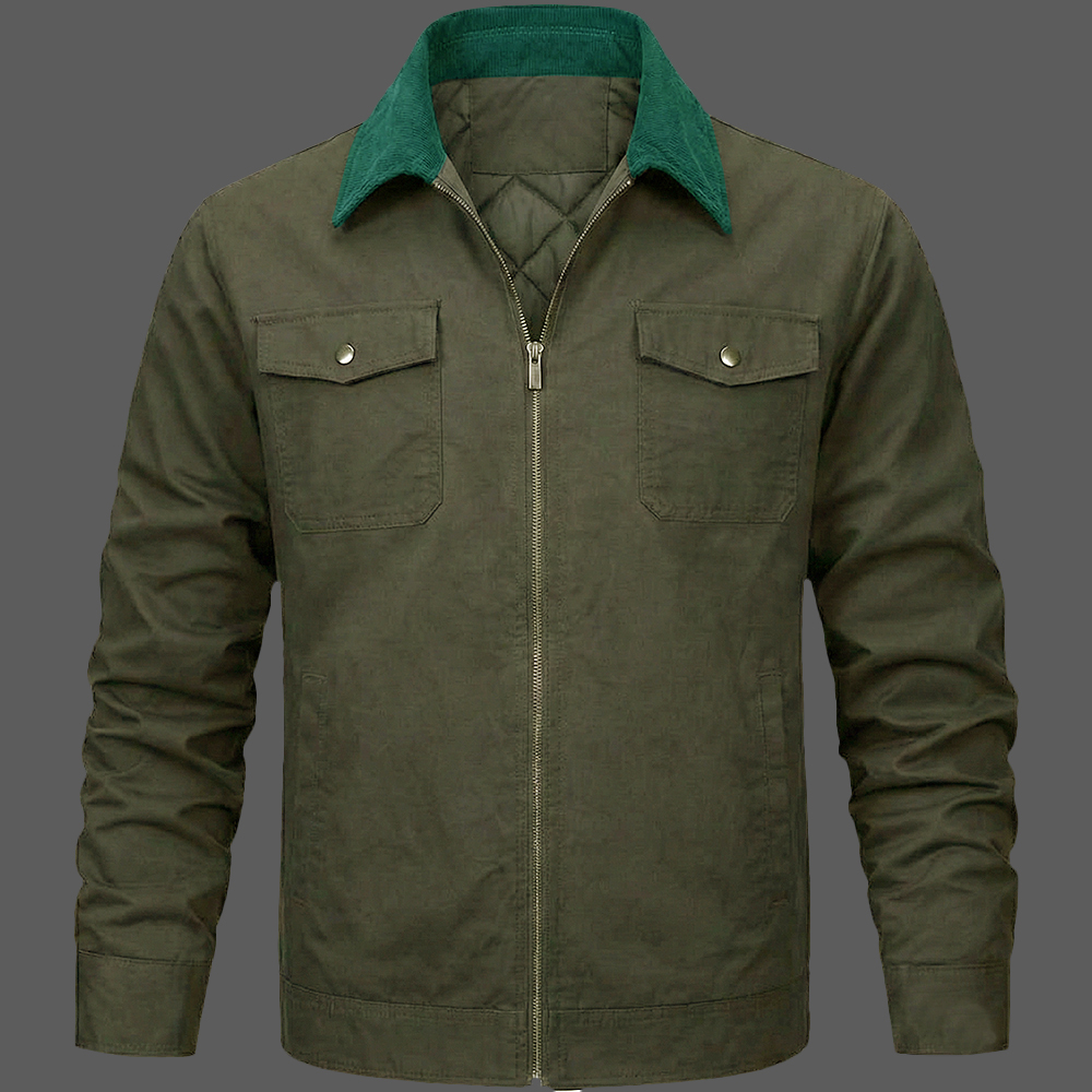 Green-Brown-Mens-Quilted-Lining-Cotton-Jacket-Corduroy-Collar-Work-Shacket-01