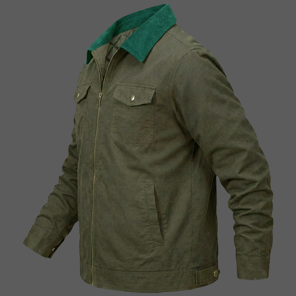 Green-Brown-Mens-Quilted-Lining-Cotton-Jacket-Corduroy-Collar-Work-Shacket-03