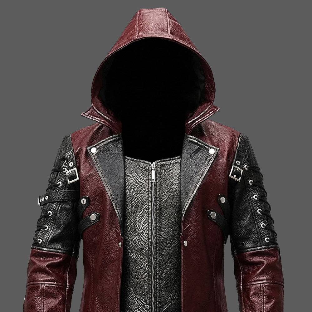 Hooded-Maroon-Leather-Trench-Coat-Gothic-Steampunk-Costume-Jacket-04