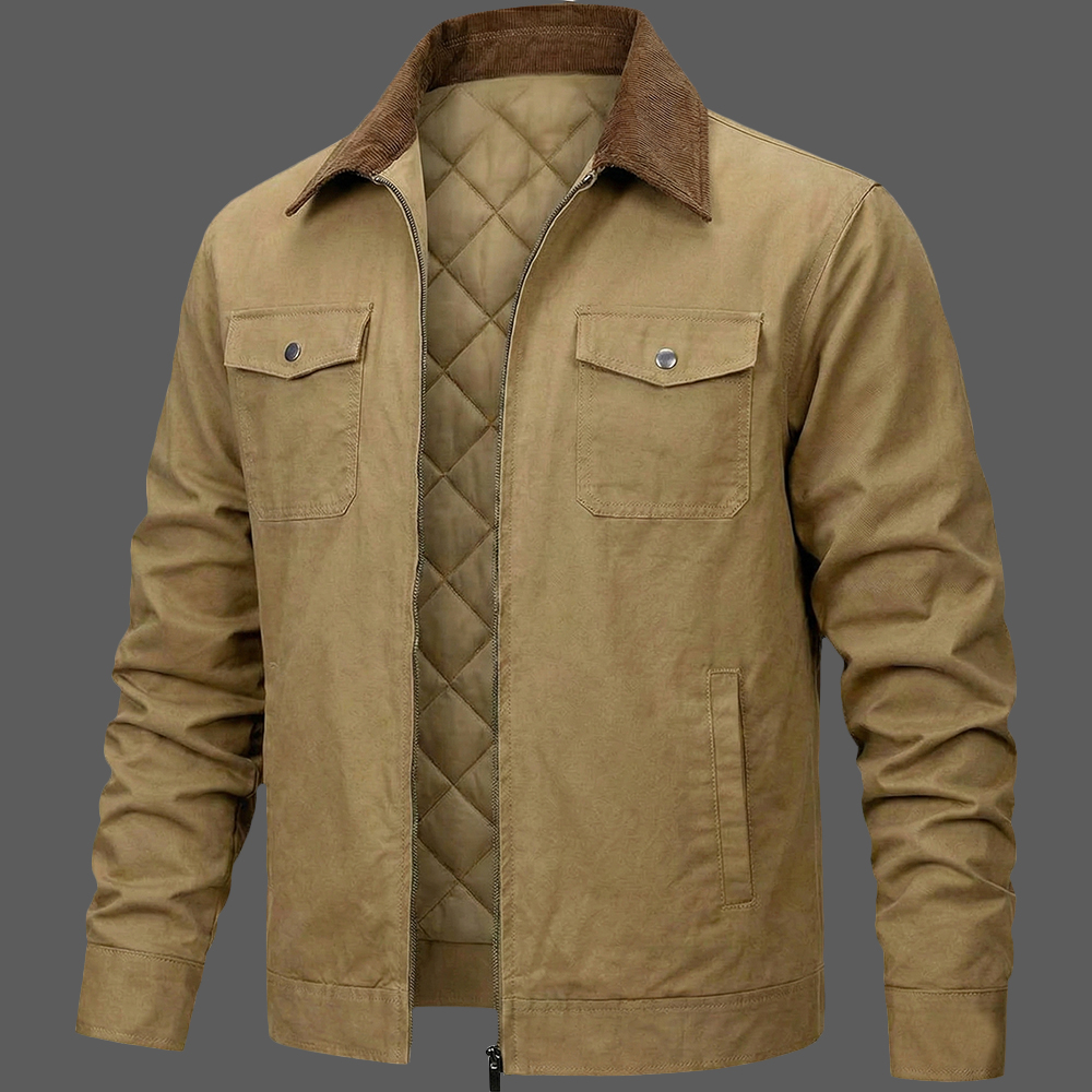 Khaki-Mens-Quilted-Lining-Cotton-Jacket-Corduroy-Collar-Work-Shacket-03