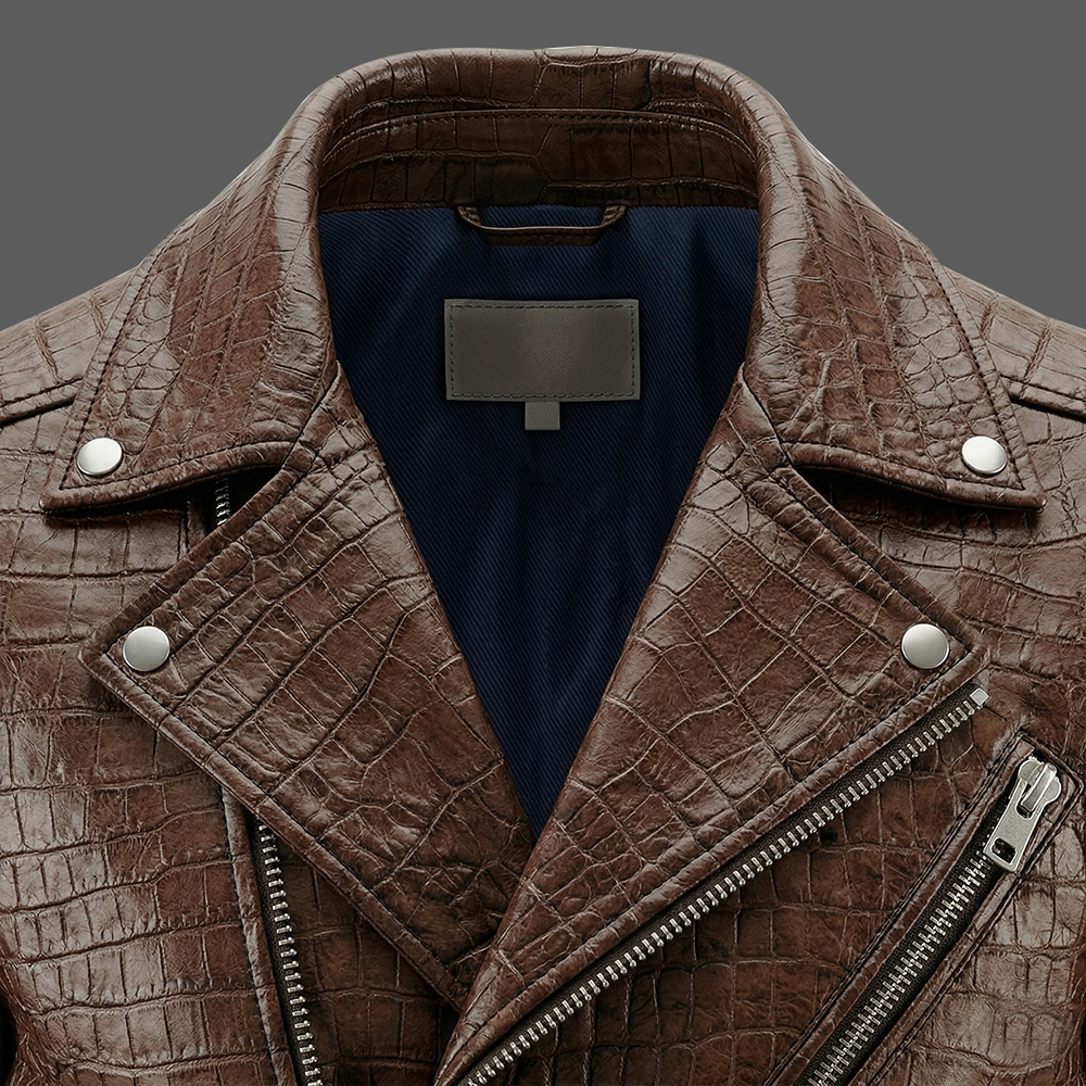 Mens-Crocodile-Embossed-Biker-Jacket-Faux-Leather-Motorcycle-Coat-10