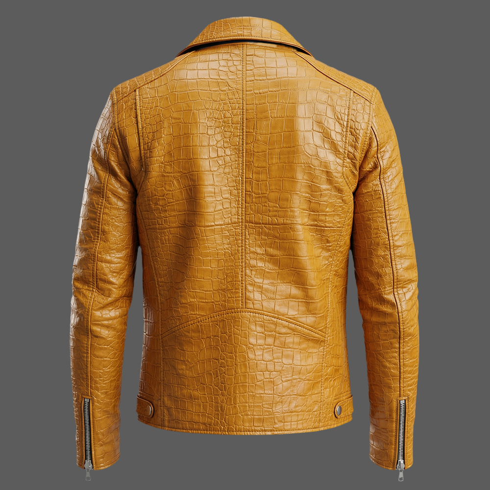 Mens-Crocodile-Embossed-Biker-Jacket-Faux-Leather-Motorcycle-Coat-12