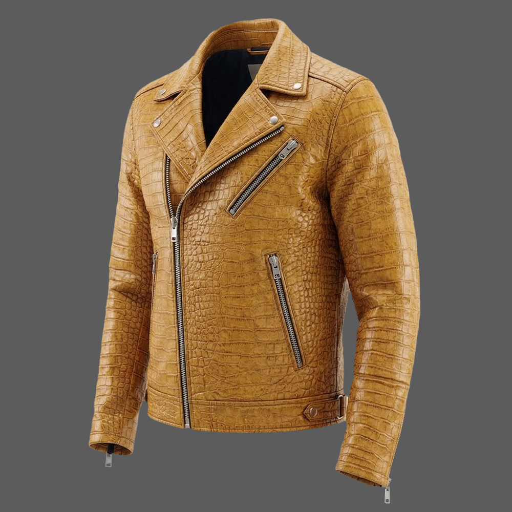 Mens-Crocodile-Embossed-Biker-Jacket-Faux-Leather-Motorcycle-Coat-13