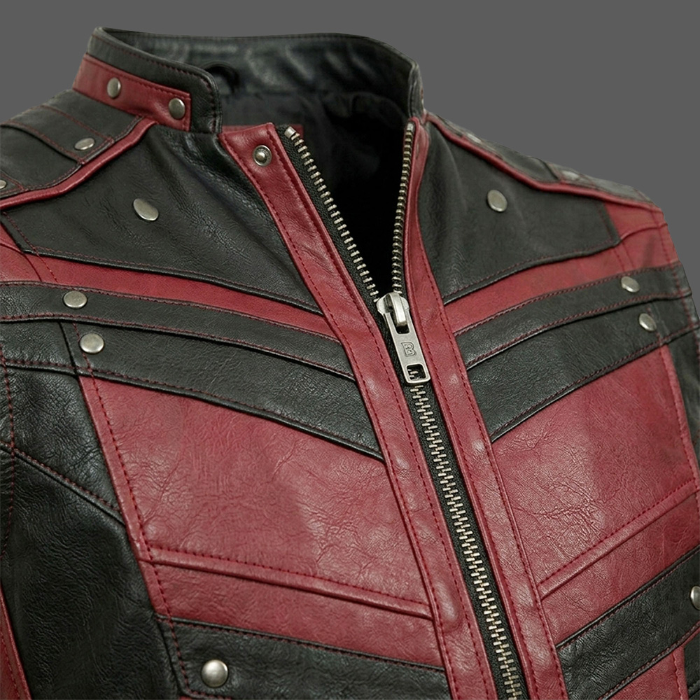 Mens-Gothic-Leather-Vest-Red-and-Black-Steampunk-Biker-Waistcoat-04