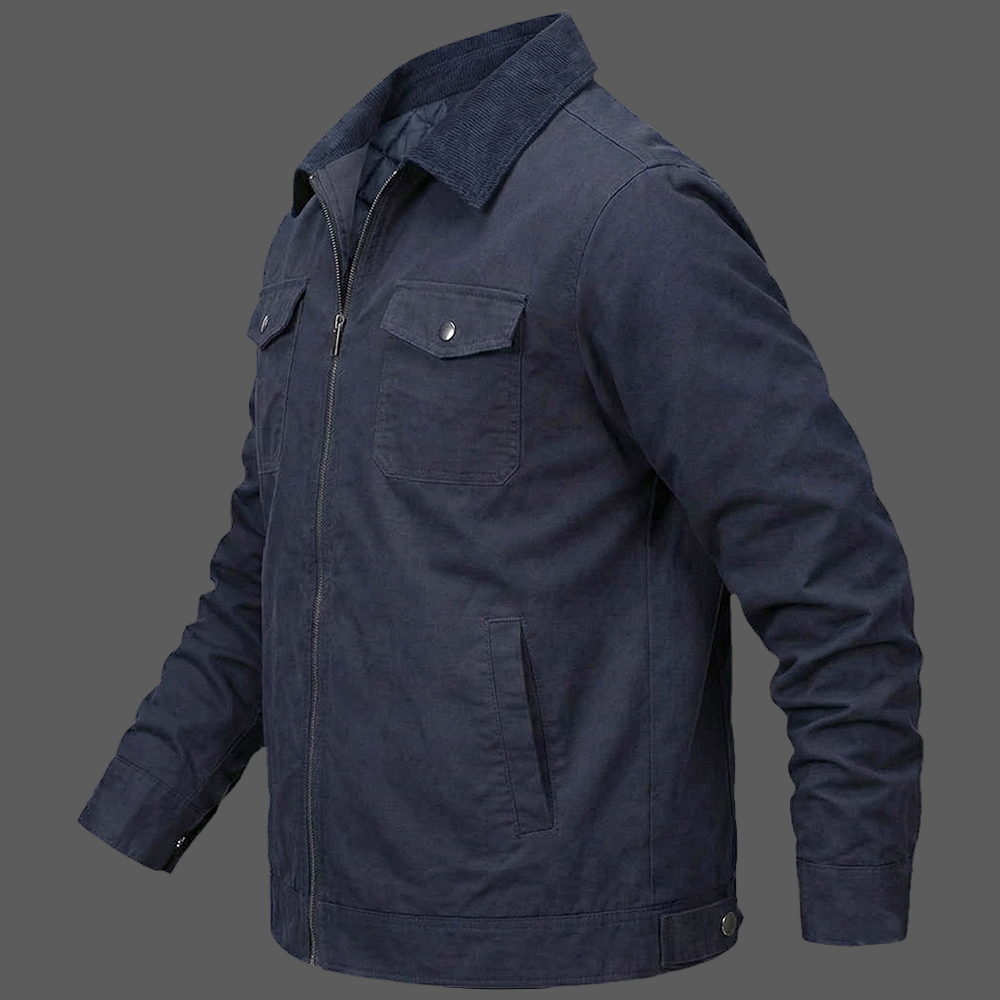 Navy-Mens-Quilted-Lining-Cotton-Jacket-Corduroy-Collar-Work-Shacket-03