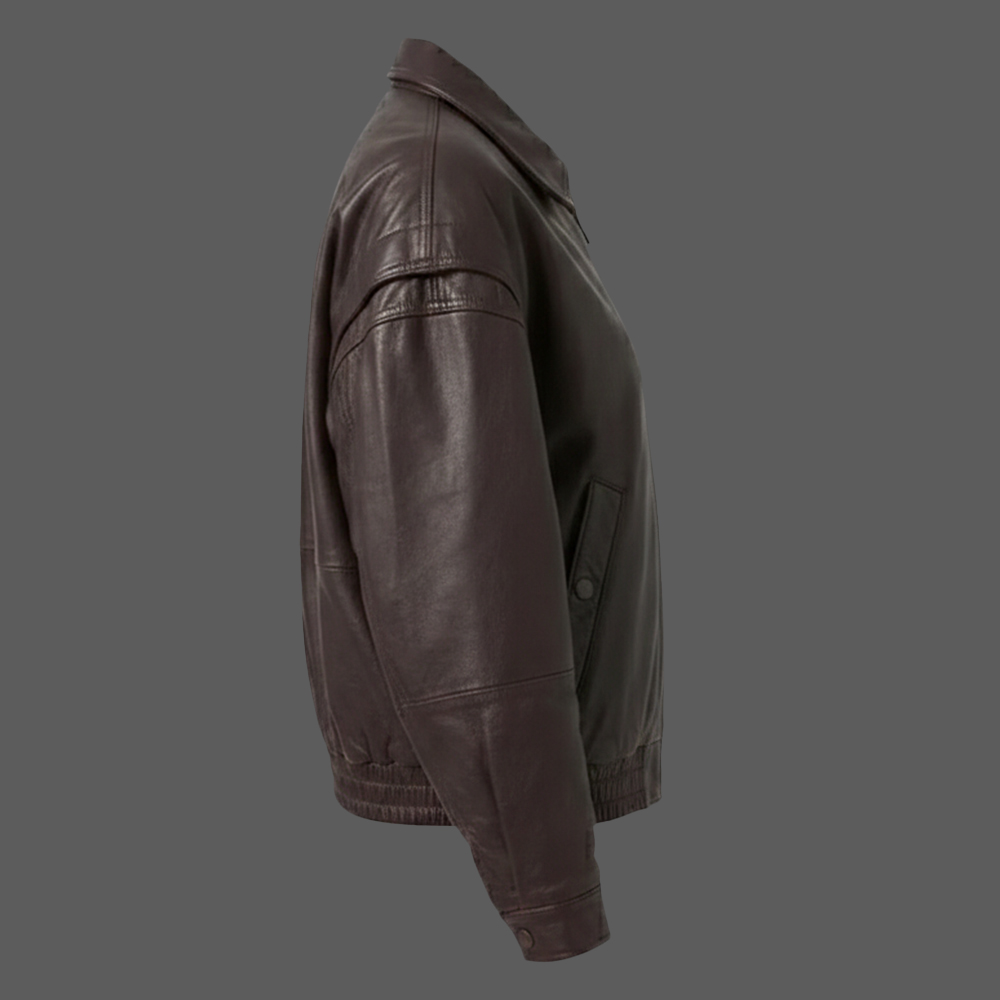 Oversized-Brown-Sheepskin-Leather-Jacket-Womens-Asymmetrical-Retro-Bomber-03
