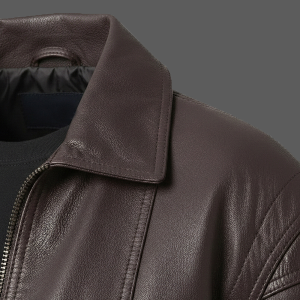 Oversized-Brown-Sheepskin-Leather-Jacket-Womens-Asymmetrical-Retro-Bomber-05