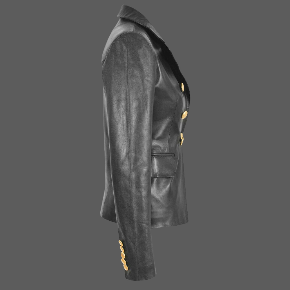 Womens-Front-Button-Closure-Real-Sheepskin-Leather-Blazer-03