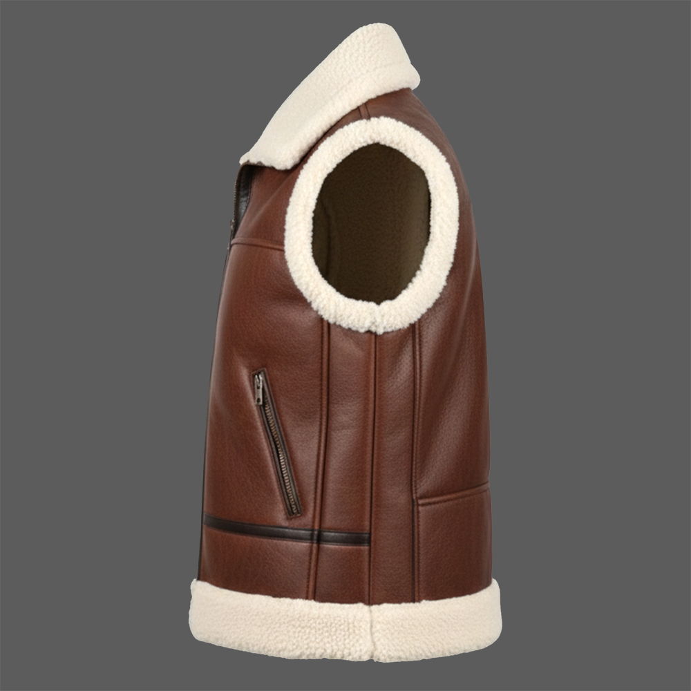 Mens-B3-Bomber-Leather-Vest-Brown-Real-Shearling-Fur-Aviator-Waistcoat-03