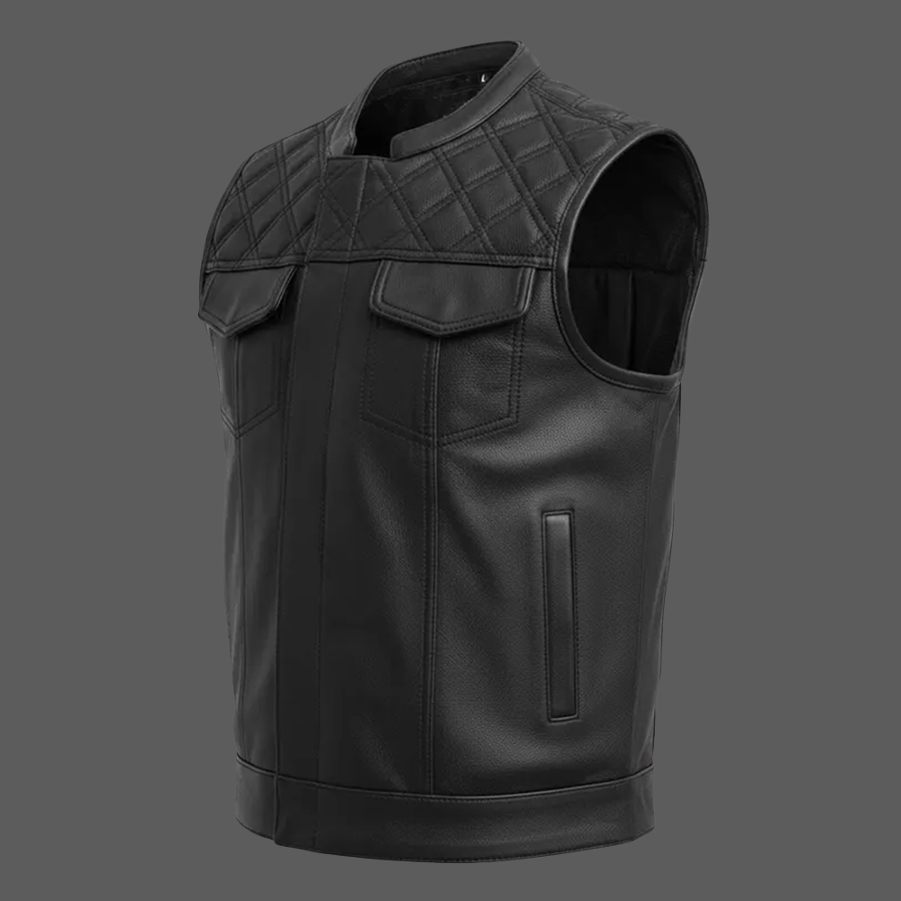 Mens-Black-Leather-Vest-Diamond-Quilted-Biker-Motorcycle-Vest-03