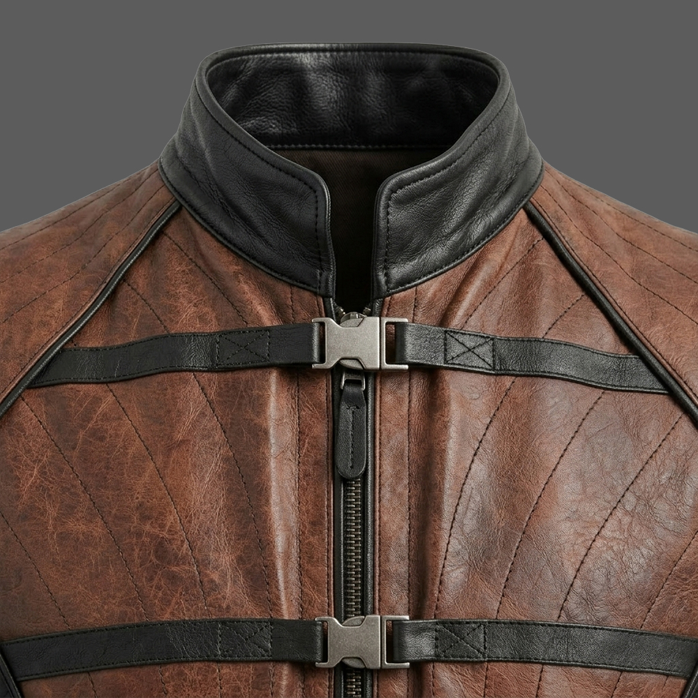 Mens-Brown-&-Black-Padded-Leather-Vest-Galactic-Pilot-Cosplay-Gilet-Sci-Fi-Costume-Outerwear-04