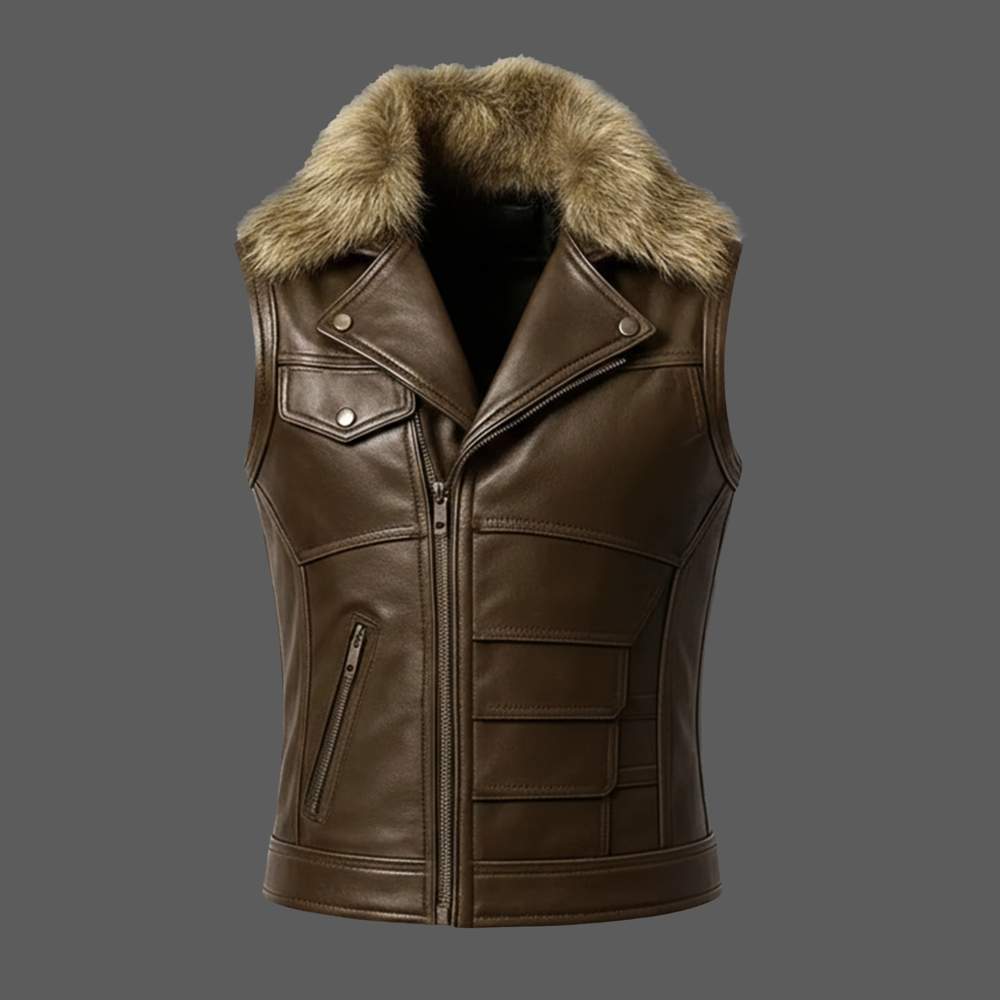 Mens-Brown-Leather-Biker-Vest-01