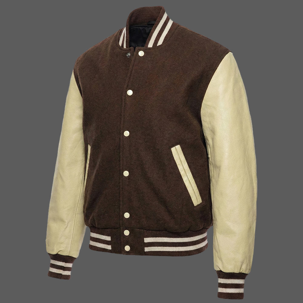 Mens-Brown-Wool-Letterman-Jacket-with-Beige-Leather-Sleeves-Classic-College-Varsity-Bomber-Style-03