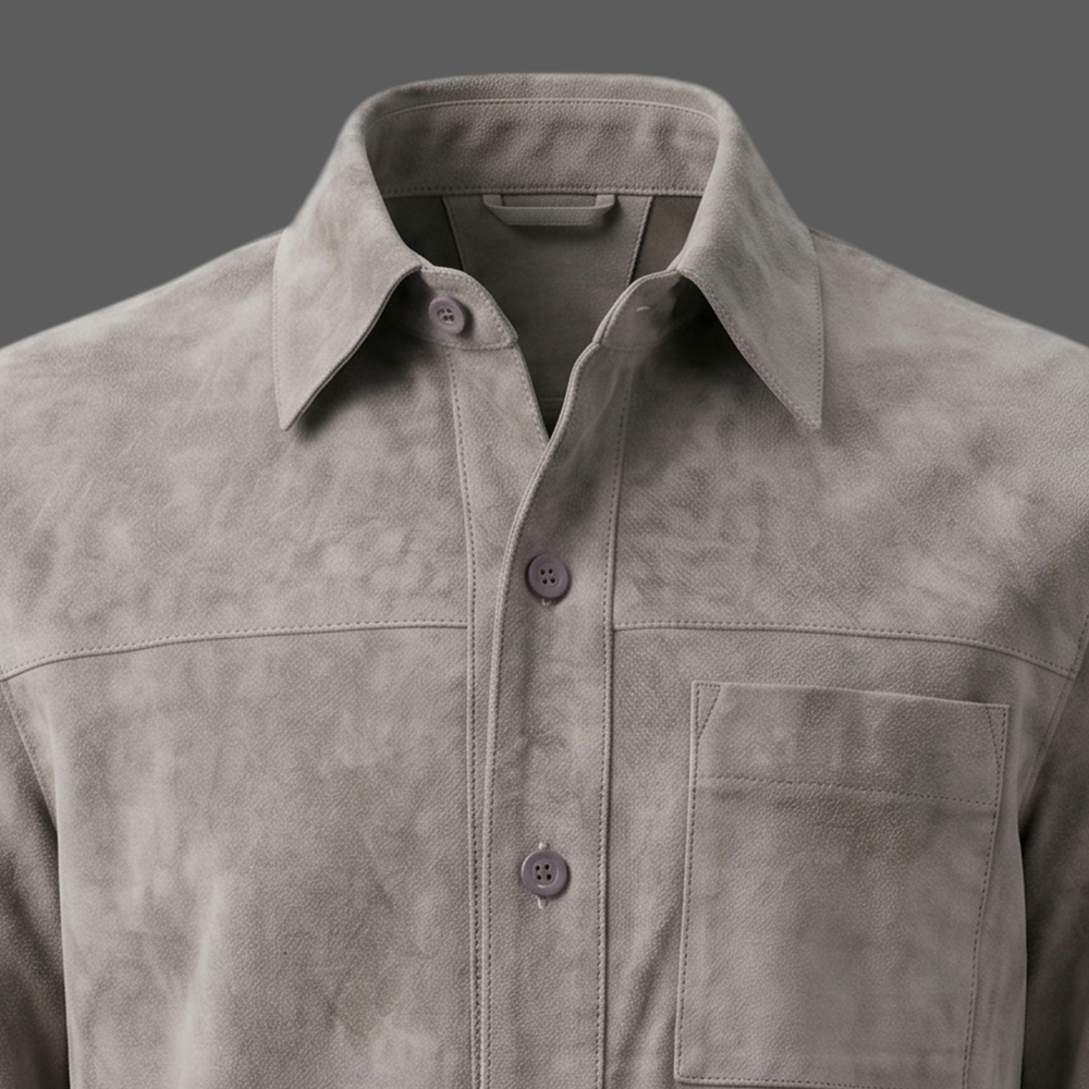 Mens-Grey-Suede-Leather-Shirt-Jacket-Classic-Button-Up-Overshir-04