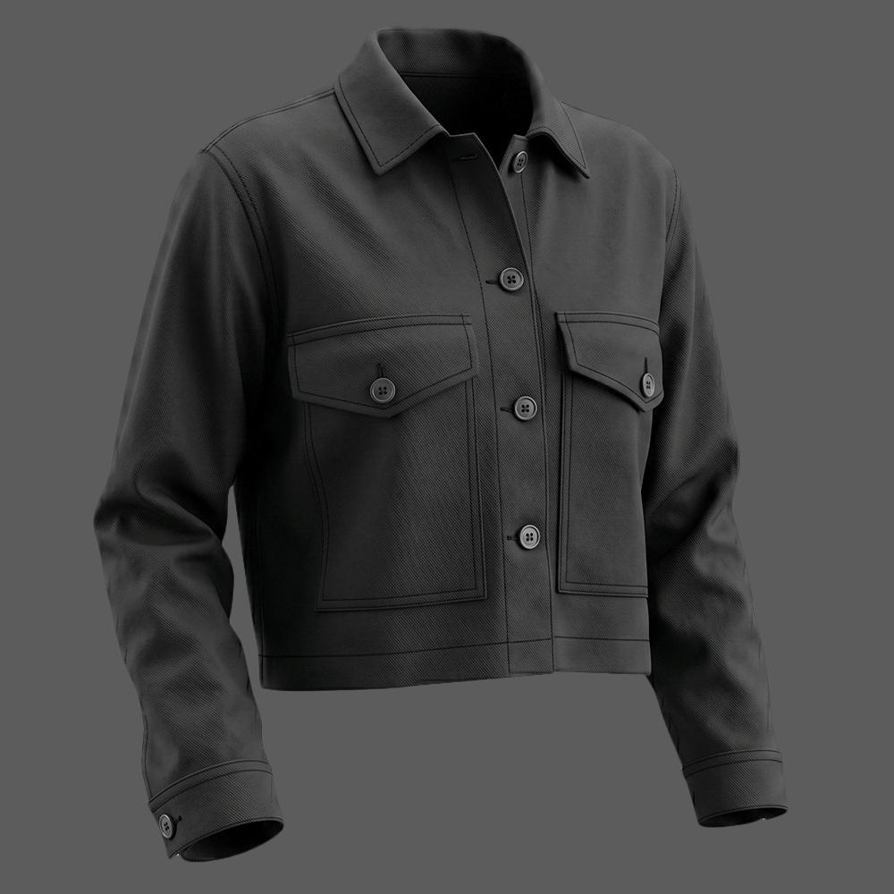 Womens-Black-Cropped-Cotton-Twill-Jacket-03