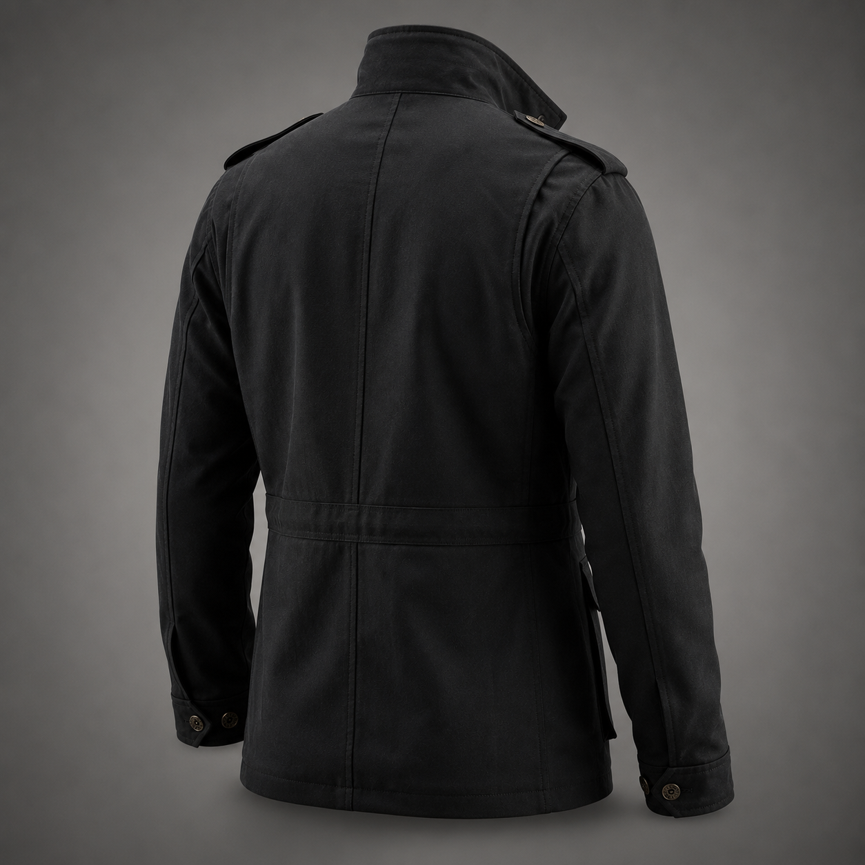 ChatGPT Image Jul 20, 2026, 06_32_13 PM Men's Black Military Field Jacket