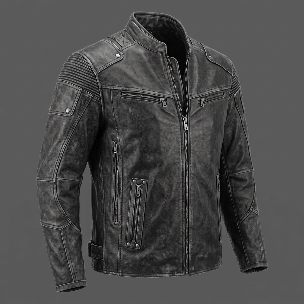 Mens-Black-Colour-leather-jacket-made-with-fine-sheepskin2 Black Sheepskin Jacket