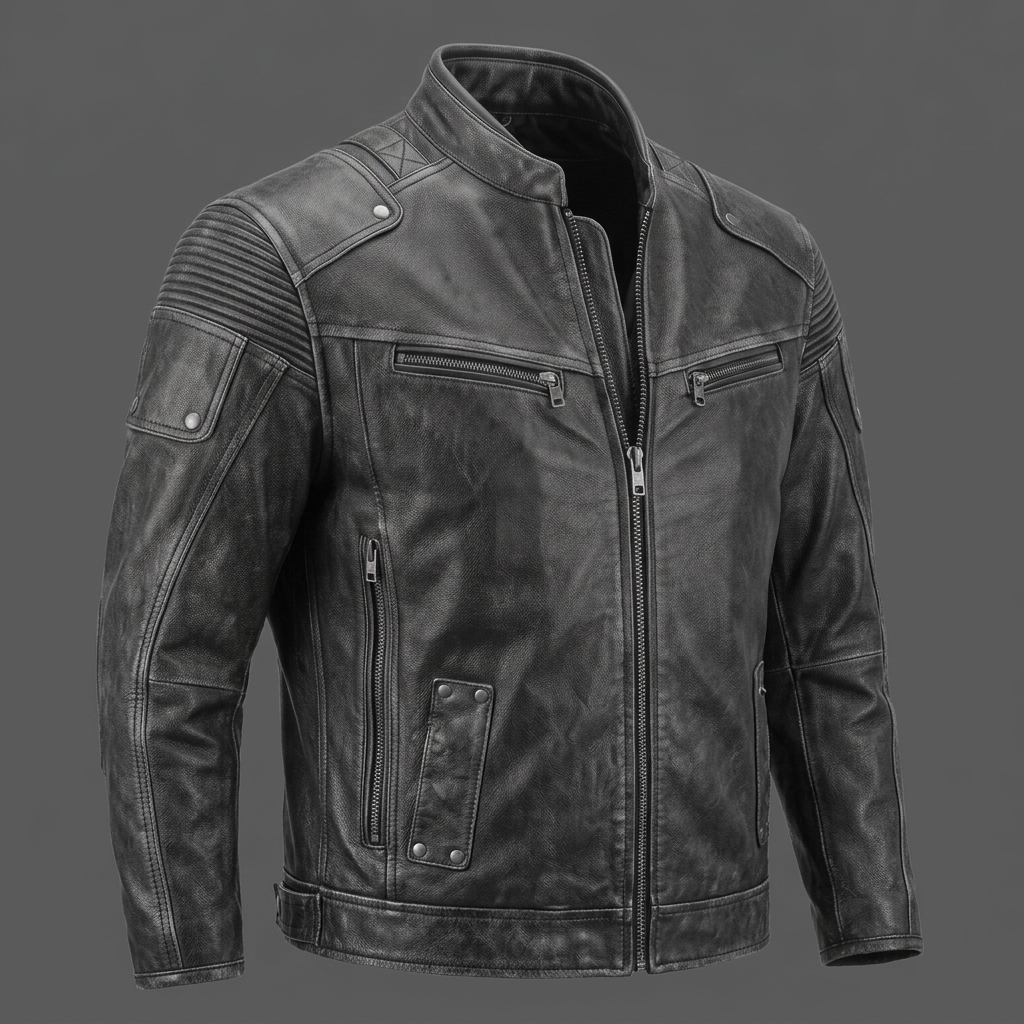 Mens-Black-Colour-leather-jacket-made-with-fine-sheepskin4 Black Sheepskin Jacket