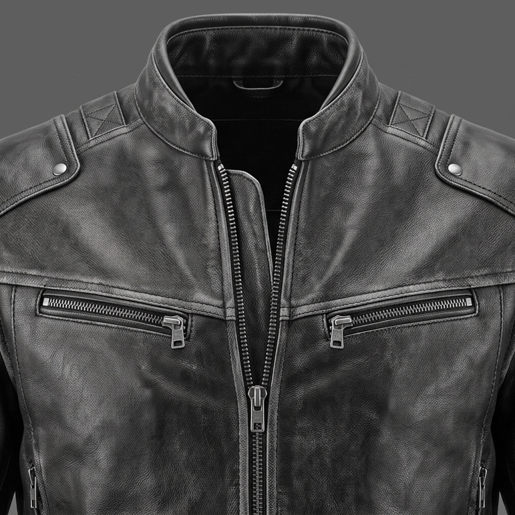 Mens-Black-Colour-leather-jacket-made-with-fine-sheepskin5 Black Sheepskin Jacket