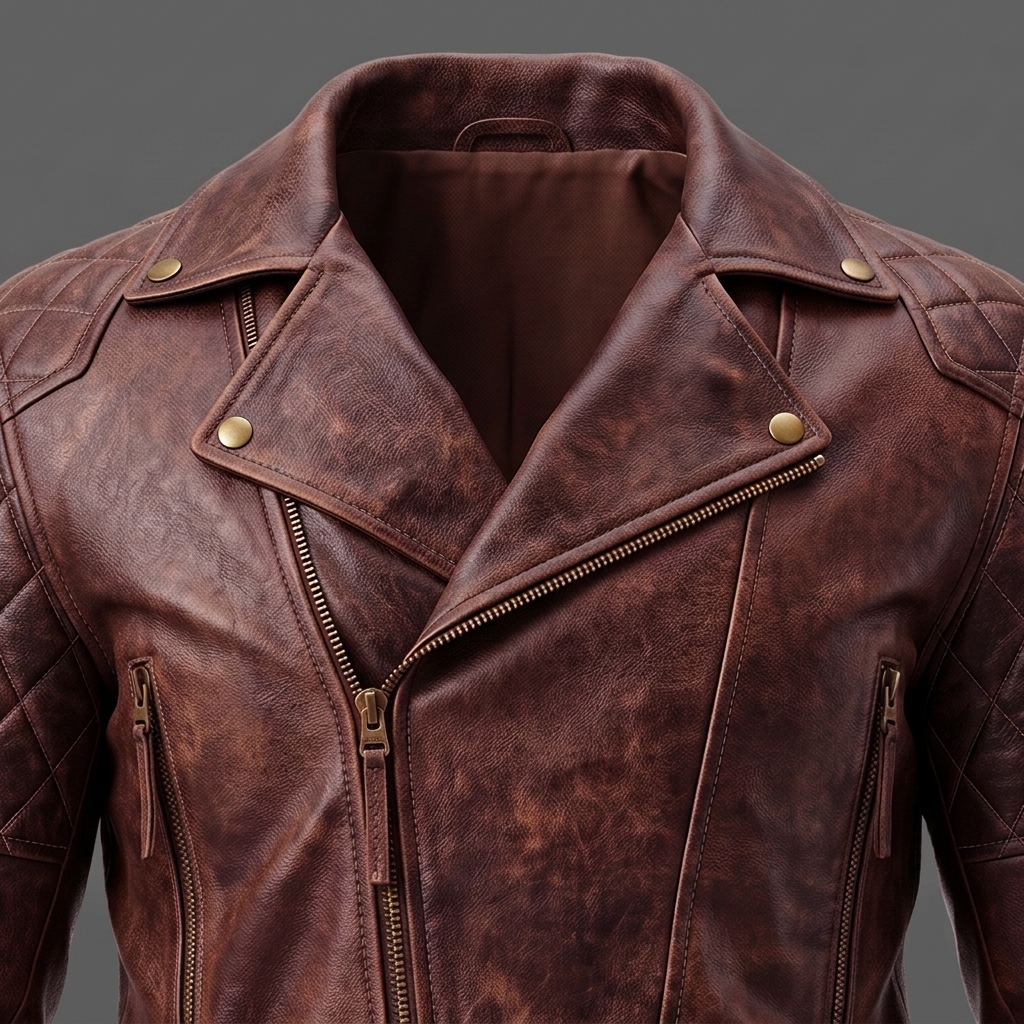 Dark Brown Classic Biker Leather Jacket
