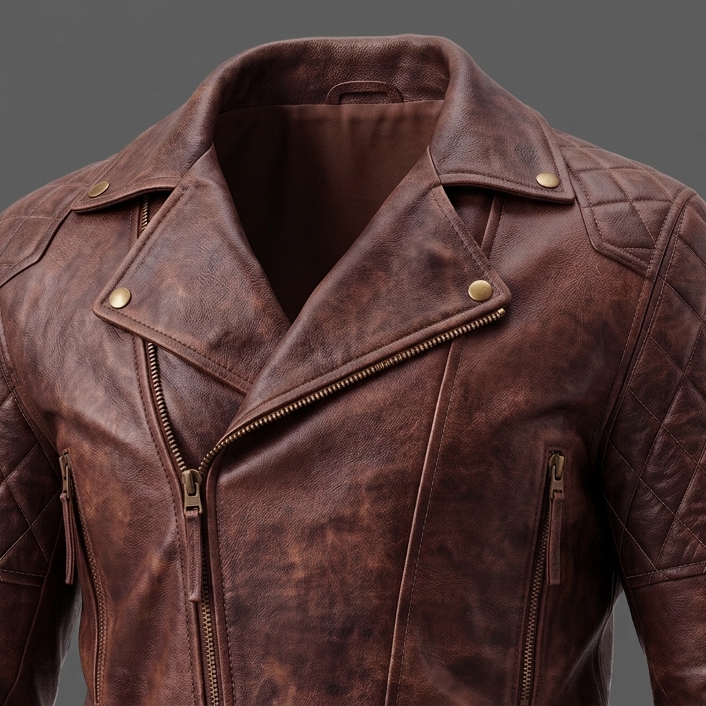 Dark Brown Classic Biker Leather Jacket