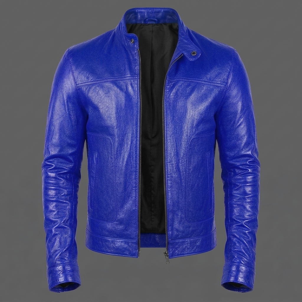 Blue Biker Motorcycle Jacket