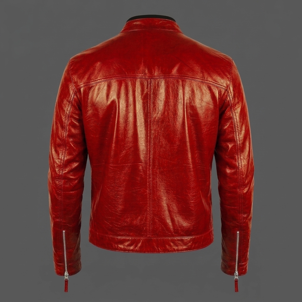 Red Biker Leather Jacket