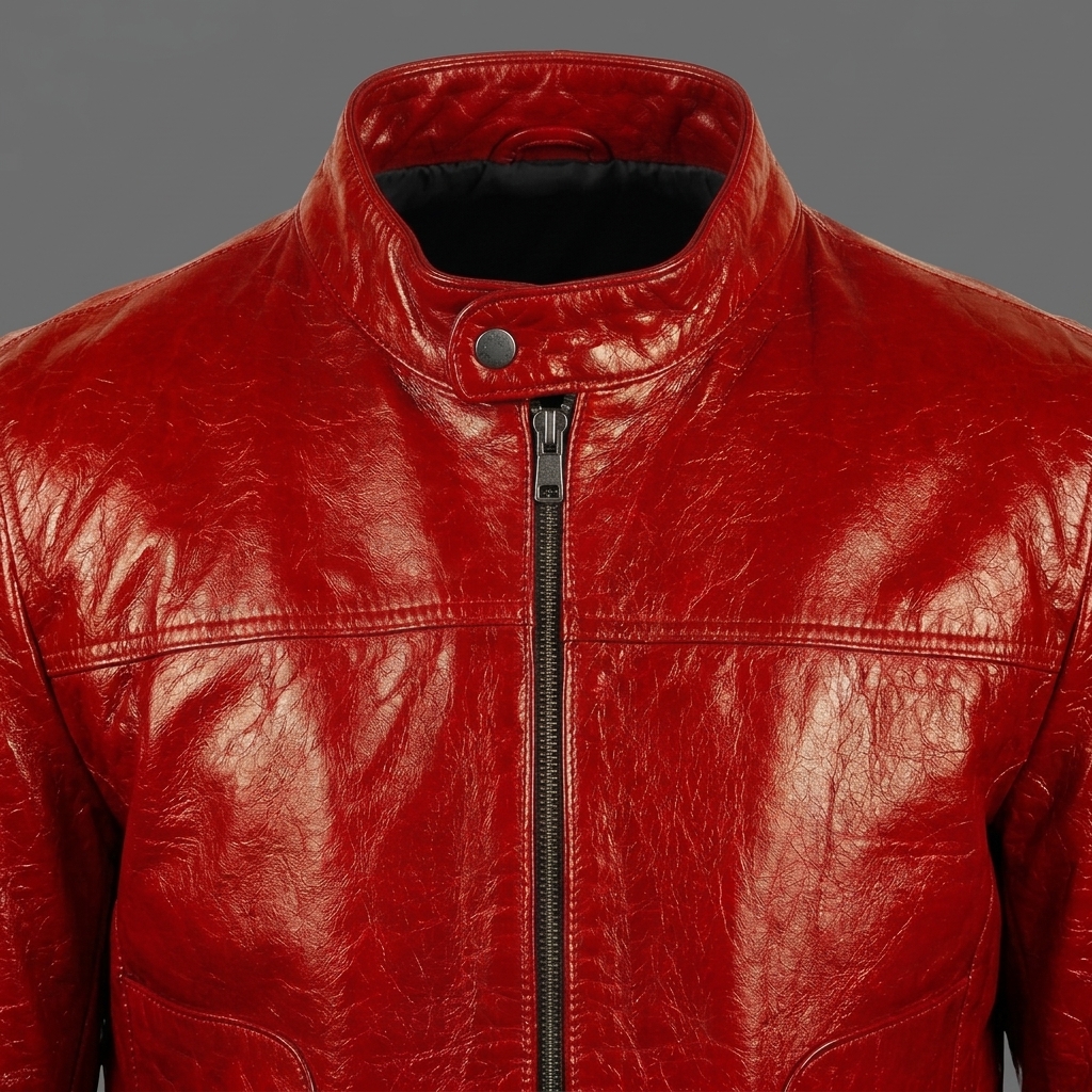 Red Biker Leather Jacket