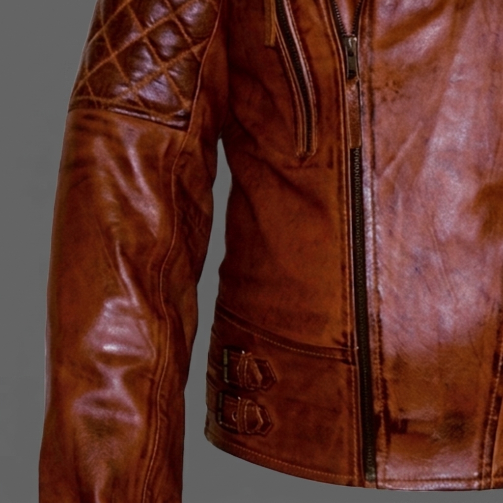 Skull-Embossed-Classic-Diamond-Biker-Brown-Genuine-Leather-Jacket1 (4)