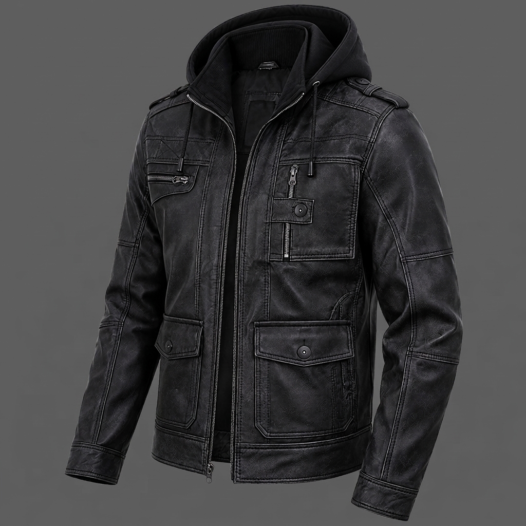 Cafe Racer Men's Leather Jacket Black