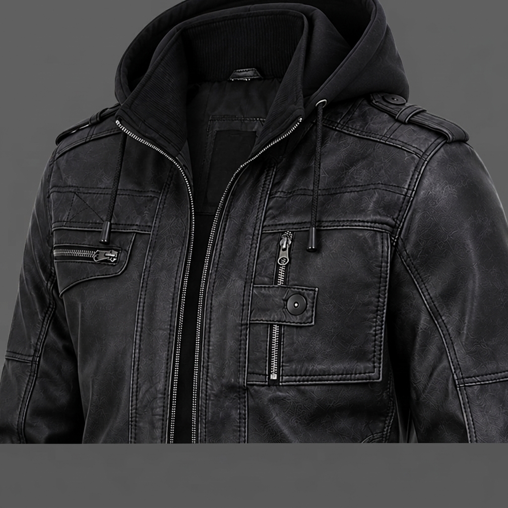 Cafe Racer Men's Leather Jacket Black