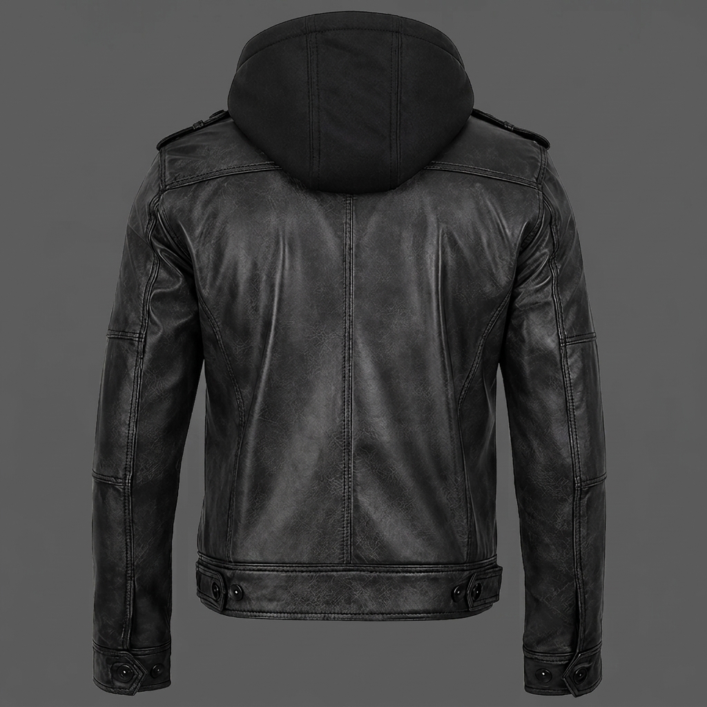 Cafe Racer Men's Leather Jacket Black