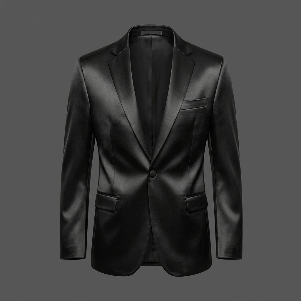 Men’s Black Satin Tuxedo Blazer Men’s Black Satin Tuxedo Blazer