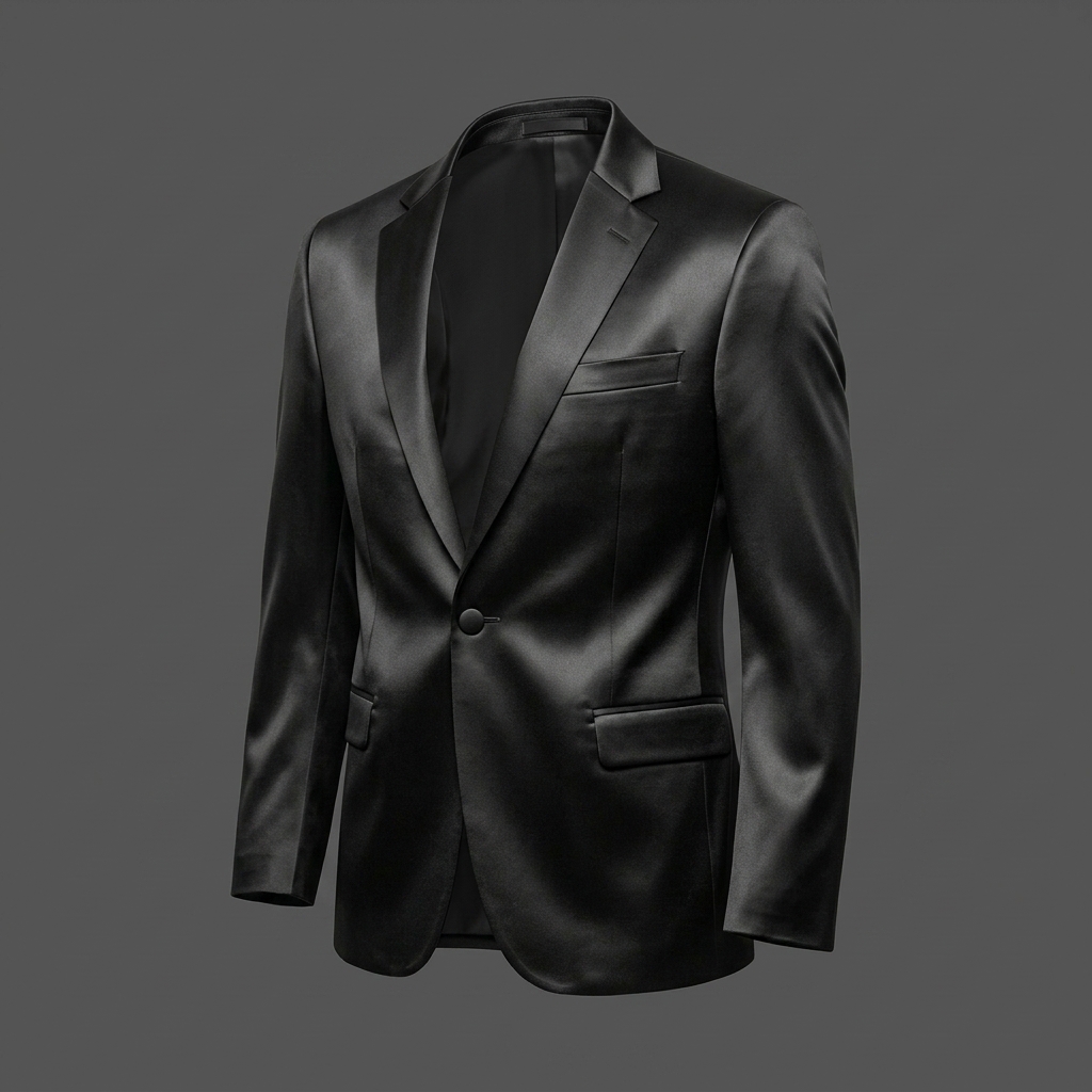 Men’s Black Satin Tuxedo Blazer Men’s Black Satin Tuxedo Blazer
