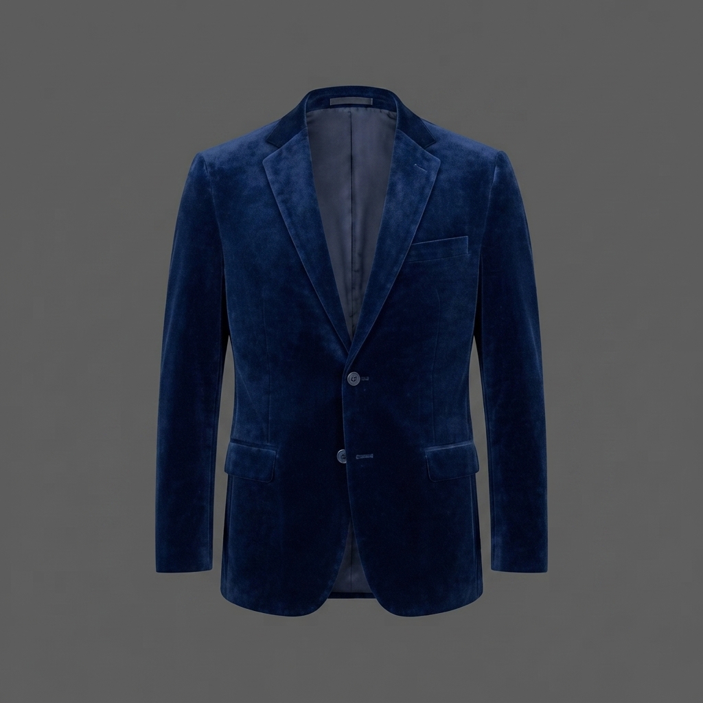 Men’s Navy Blue Velvet Blazer Men’s Navy Blue Velvet Blazer