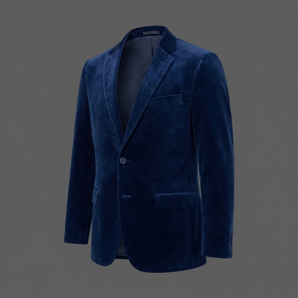 Men’s Navy Blue Velvet Blazer Men’s Navy Blue Velvet Blazer