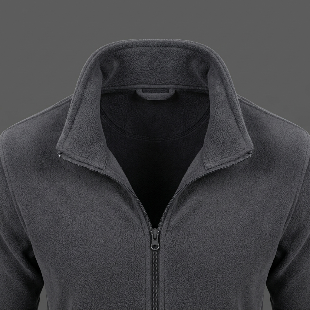 Fleece_jacket_collar_close-up_202608100109 Men’s Charcoal Grey Fleece Jacket