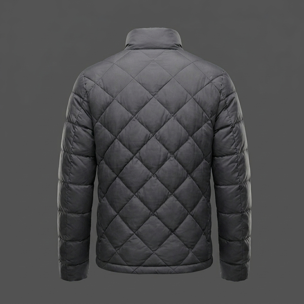 Men’s Gray Quilted Puffer Jacket Men’s Gray Quilted Puffer Jacket
