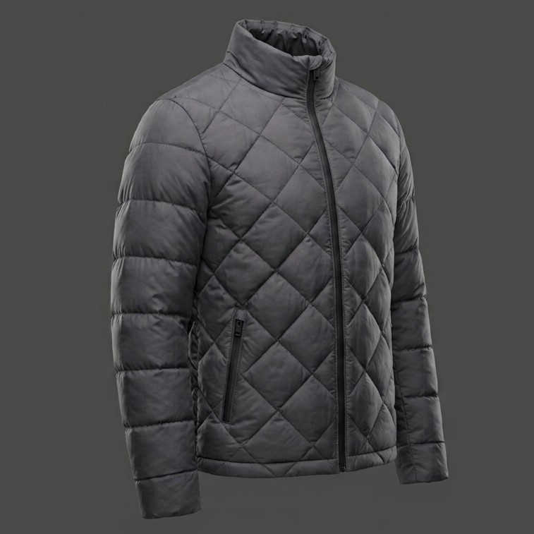 Men’s Gray Quilted Puffer Jacket Men’s Gray Quilted Puffer Jacket