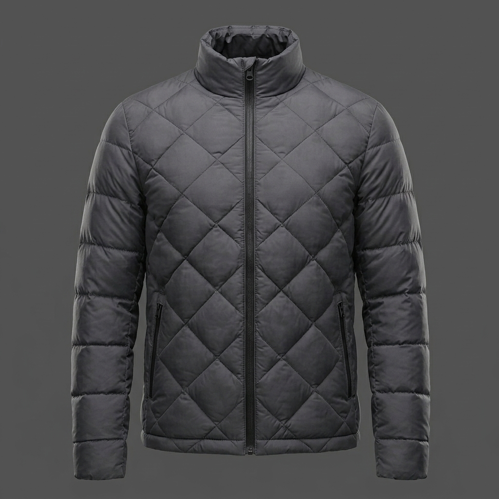 Men’s Gray Quilted Puffer Jacket Men’s Gray Quilted Puffer Jacket