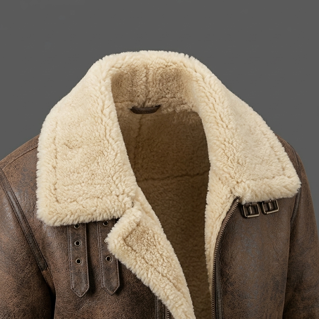 Men’s Brown Shearling Leather Jacket