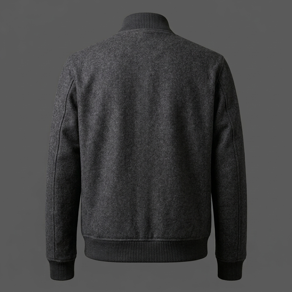 Men’s Charcoal Grey Wool Bomber JacketMen’s Charcoal Grey Wool Bomber Jacket