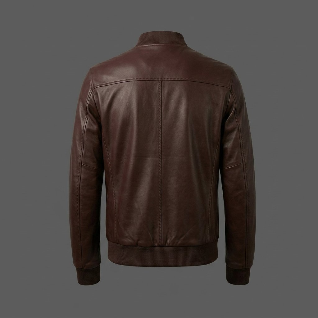 Men’s Dark Chocolate Brown Leather Bomber Jacket Men’s Dark Chocolate Brown Leather Bomber Jacket