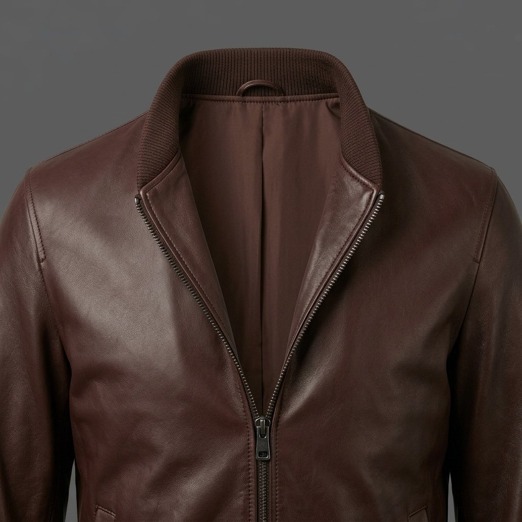 Men’s Dark Chocolate Brown Leather Bomber Jacket Men’s Dark Chocolate Brown Leather Bomber Jacket