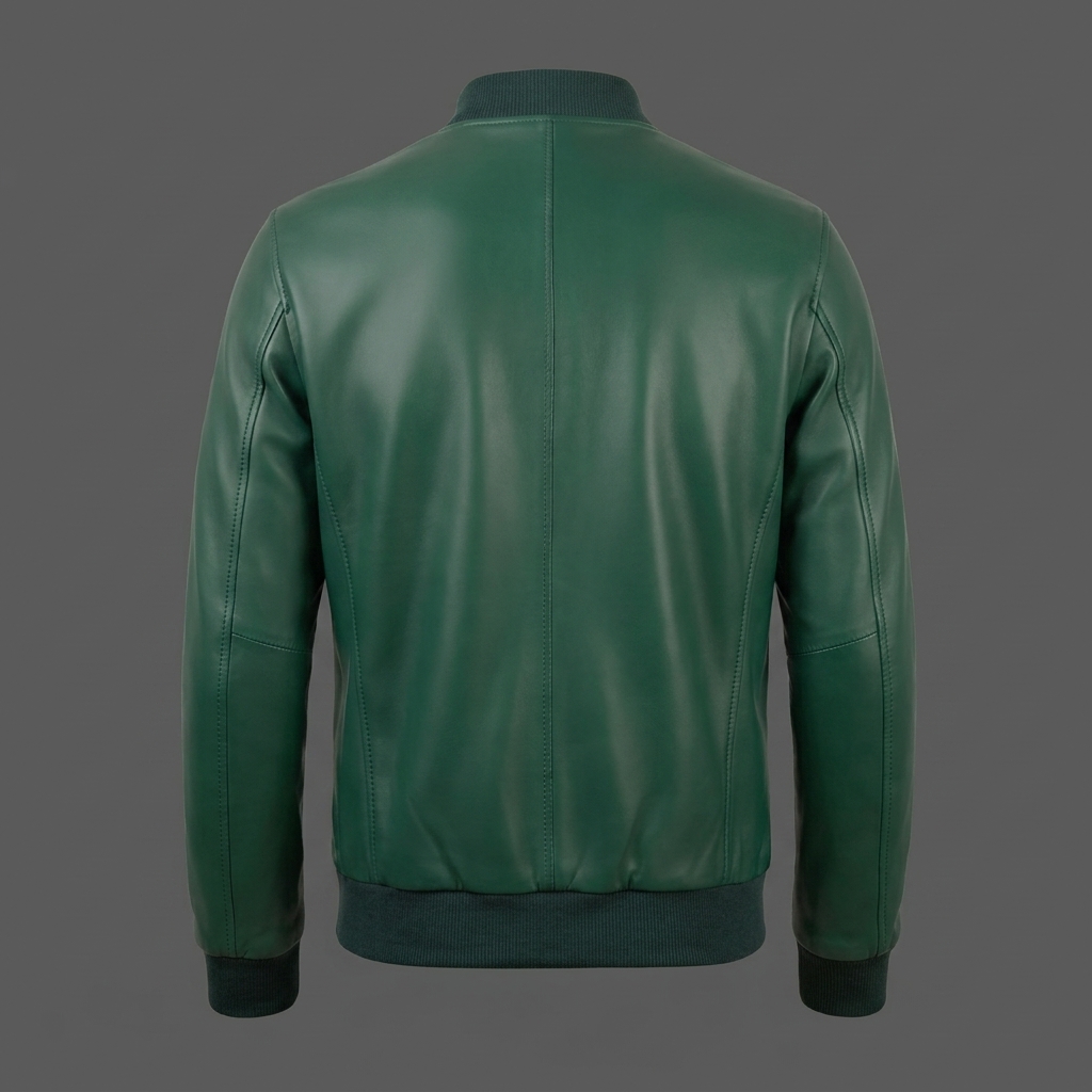 Men’s Emerald Green Leather Bomber Jacket Men’s Emerald Green Leather Bomber Jacket