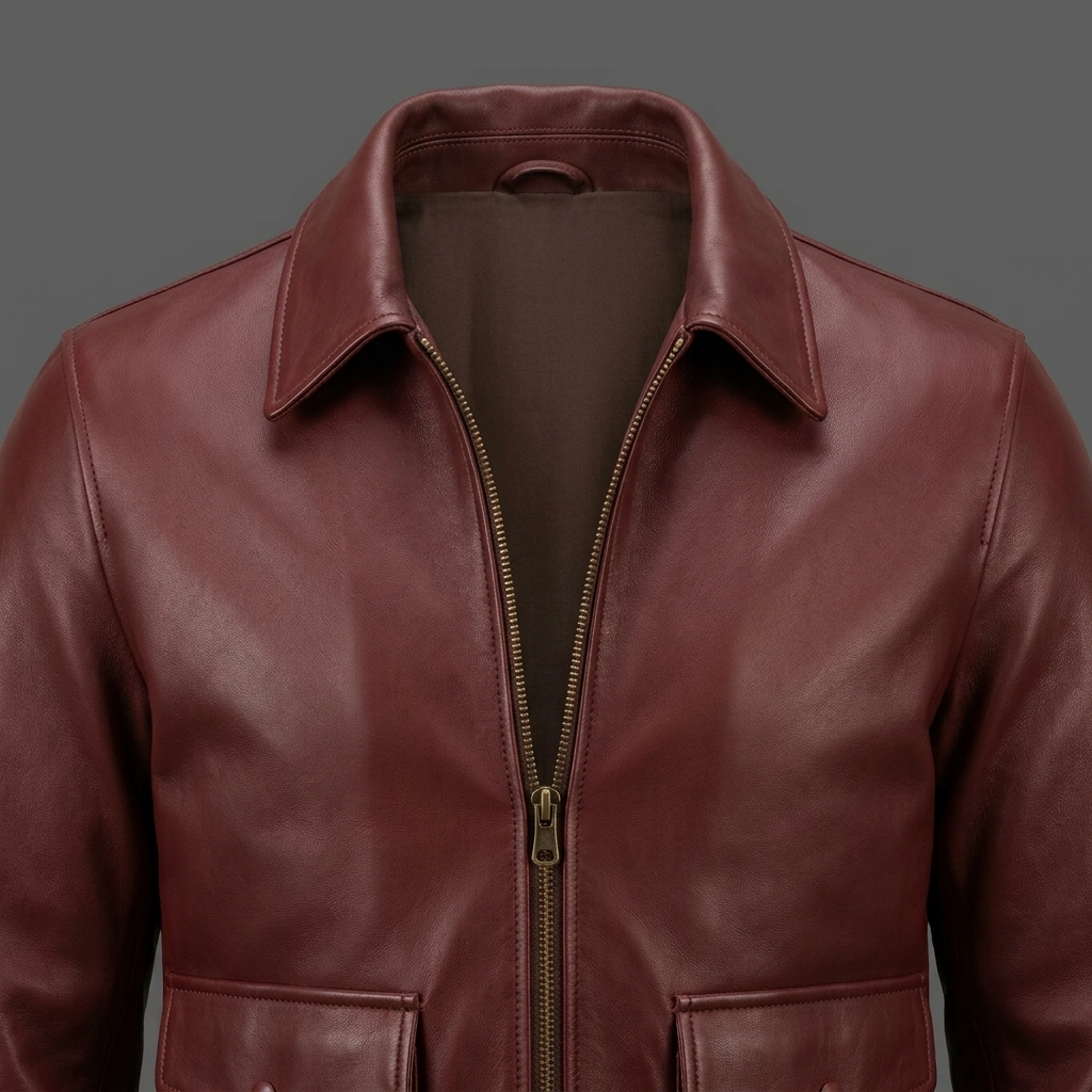 Men’s Oxblood Red Leather Bomber Jacket Men’s Oxblood Red Leather Bomber Jacket