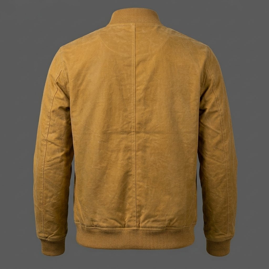Men’s Tan Waxed Canvas Bomber Jacket Men’s Tan Waxed Canvas Bomber Jacket