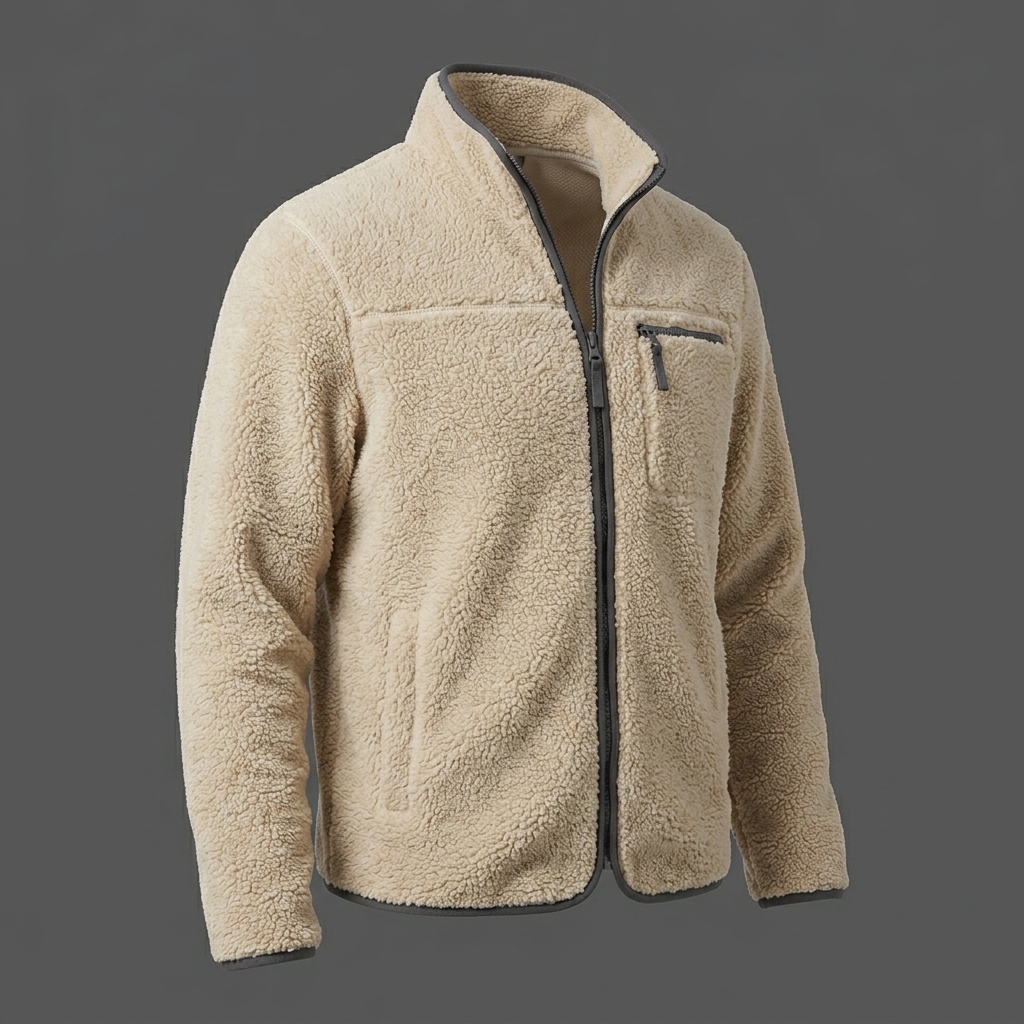 Sherpa_fleece_jacket_on_mannequin_202608100149 Beige Sherpa Fleece Jacket